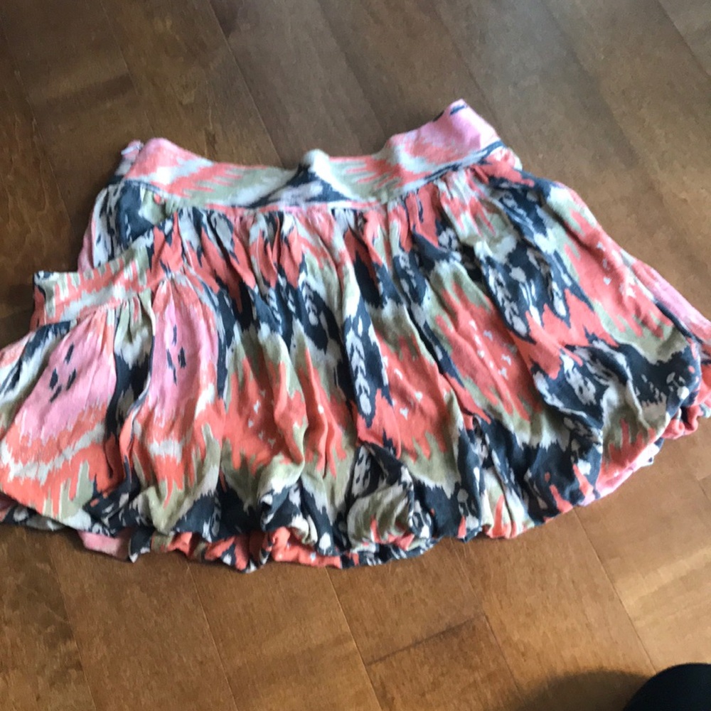 AllSaints silk Ikat print bubble skirt